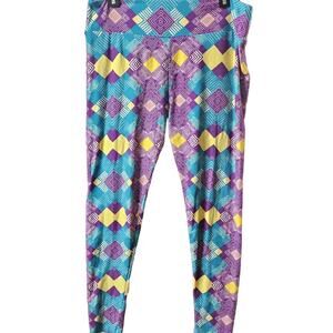 Multicolor Geometric Pattern Leggings Size Large